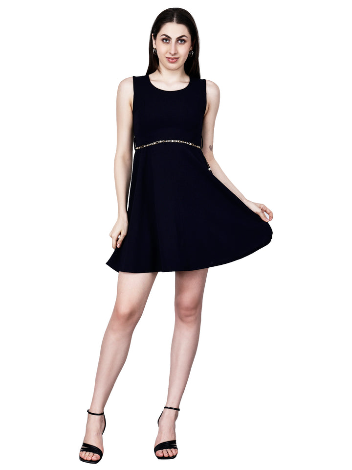 PEARL BELTED MINI DRESS