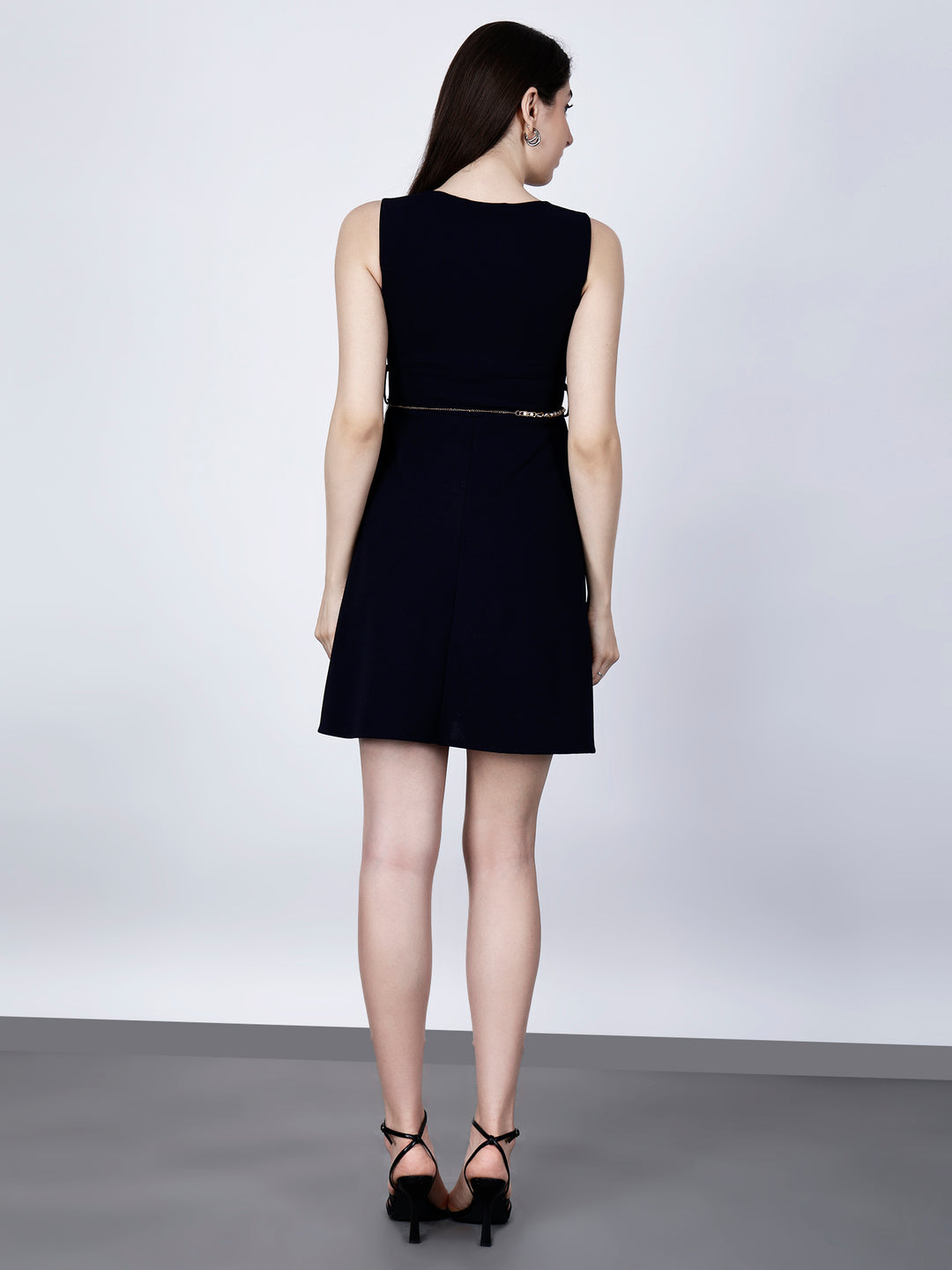 PEARL BELTED MINI DRESS