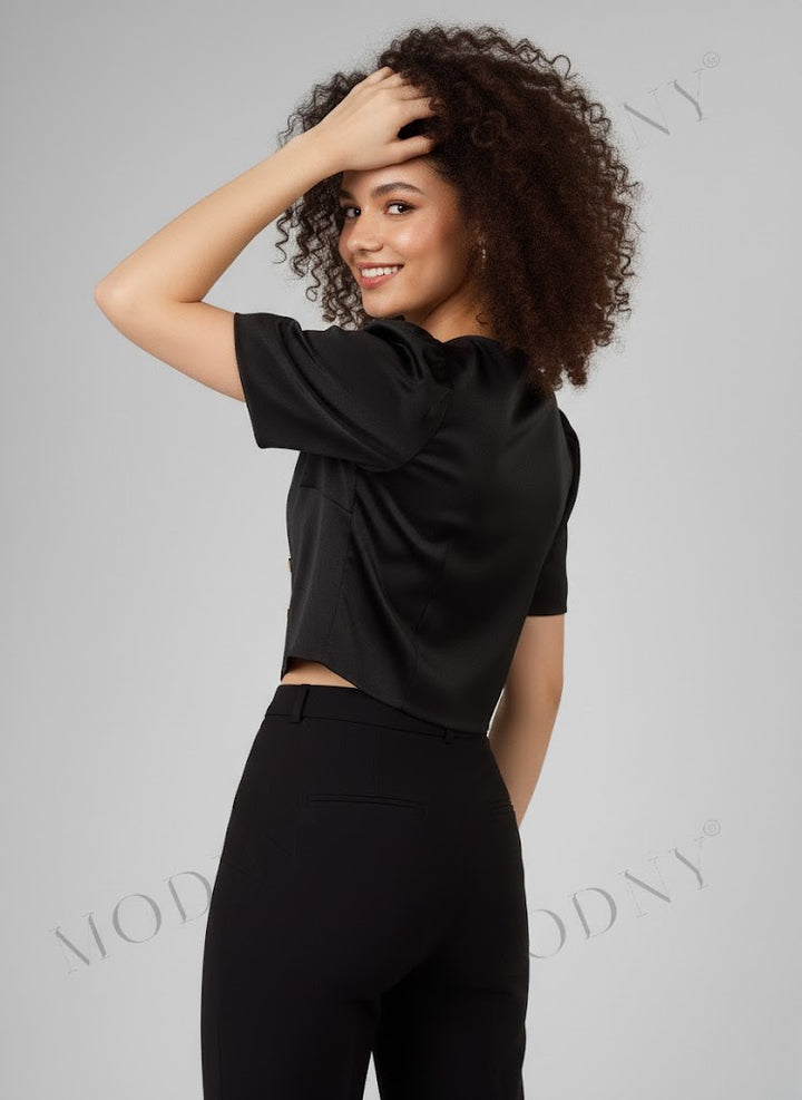 SILKEN GLEAM SATIN TOP