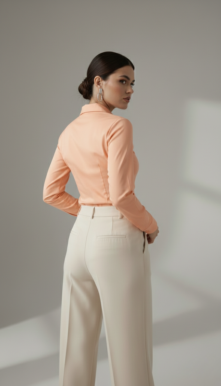 PEACH CLASSIC COTTON LONG-SLEEVE FORMAL SHIRT