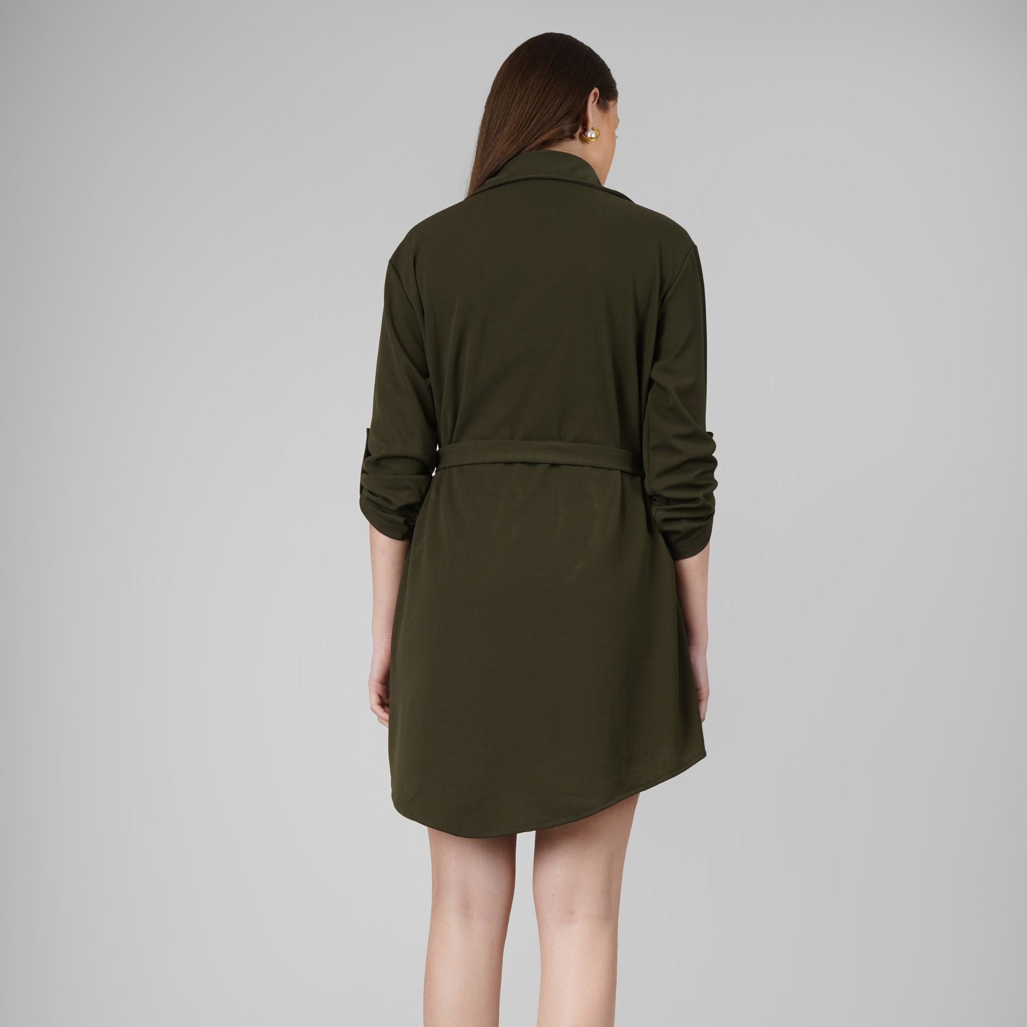 Wrapped Sleeves Short Dress