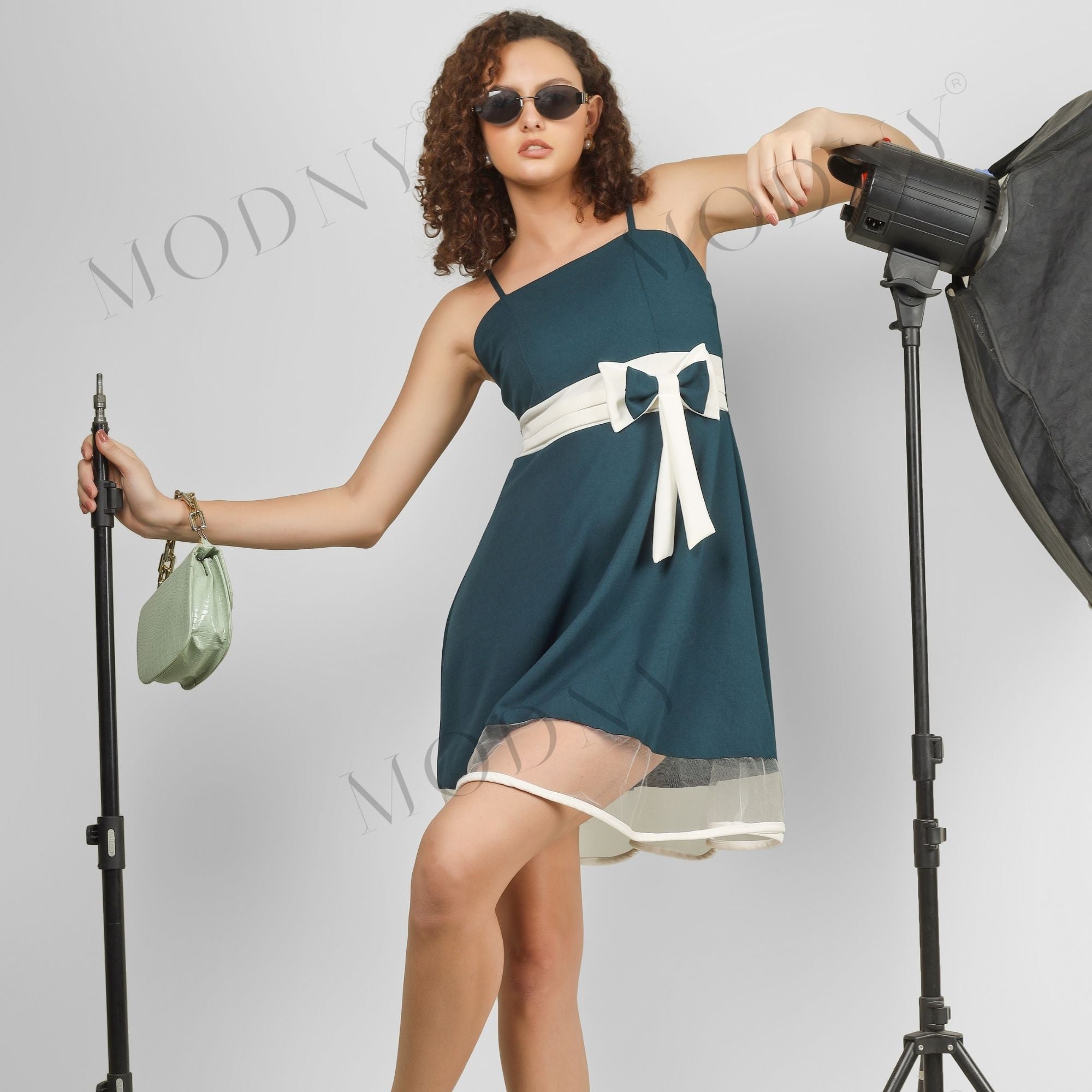 SCARLET CHARM BELTED MINI DRESS