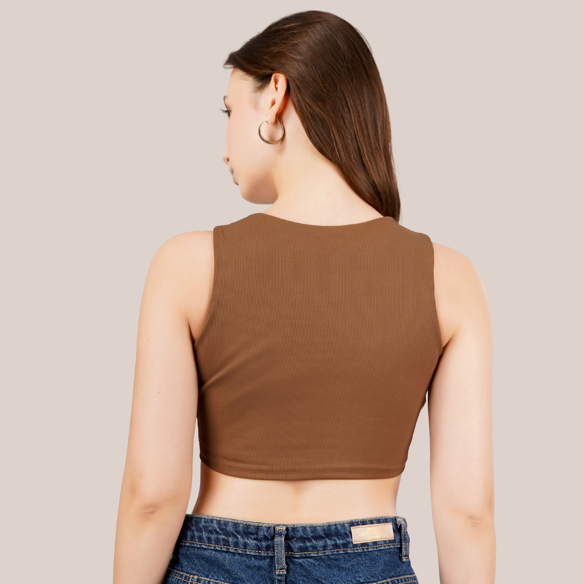 Arc-Hem Ribbed Crop TANK TOP