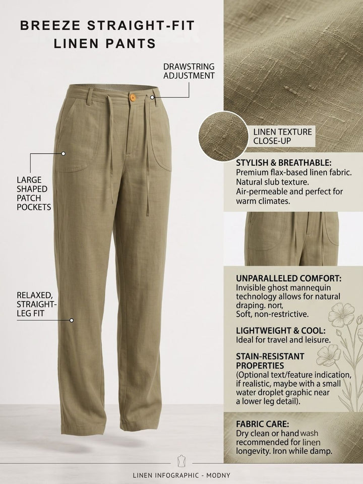IVORY BREEZE LINEN PANTS