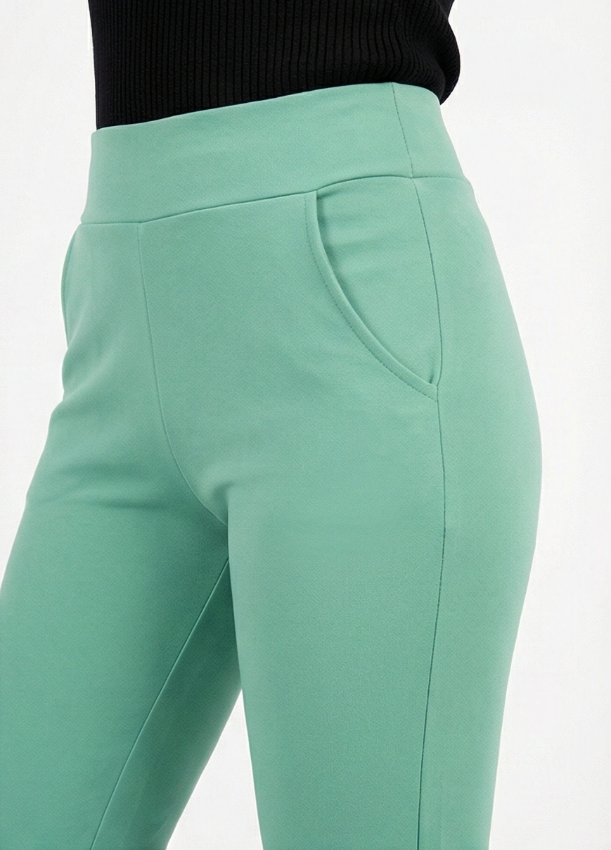 URBAN CONTOUR BELL BOTTOM HIGH WAIST JELLY MINT TROUSER