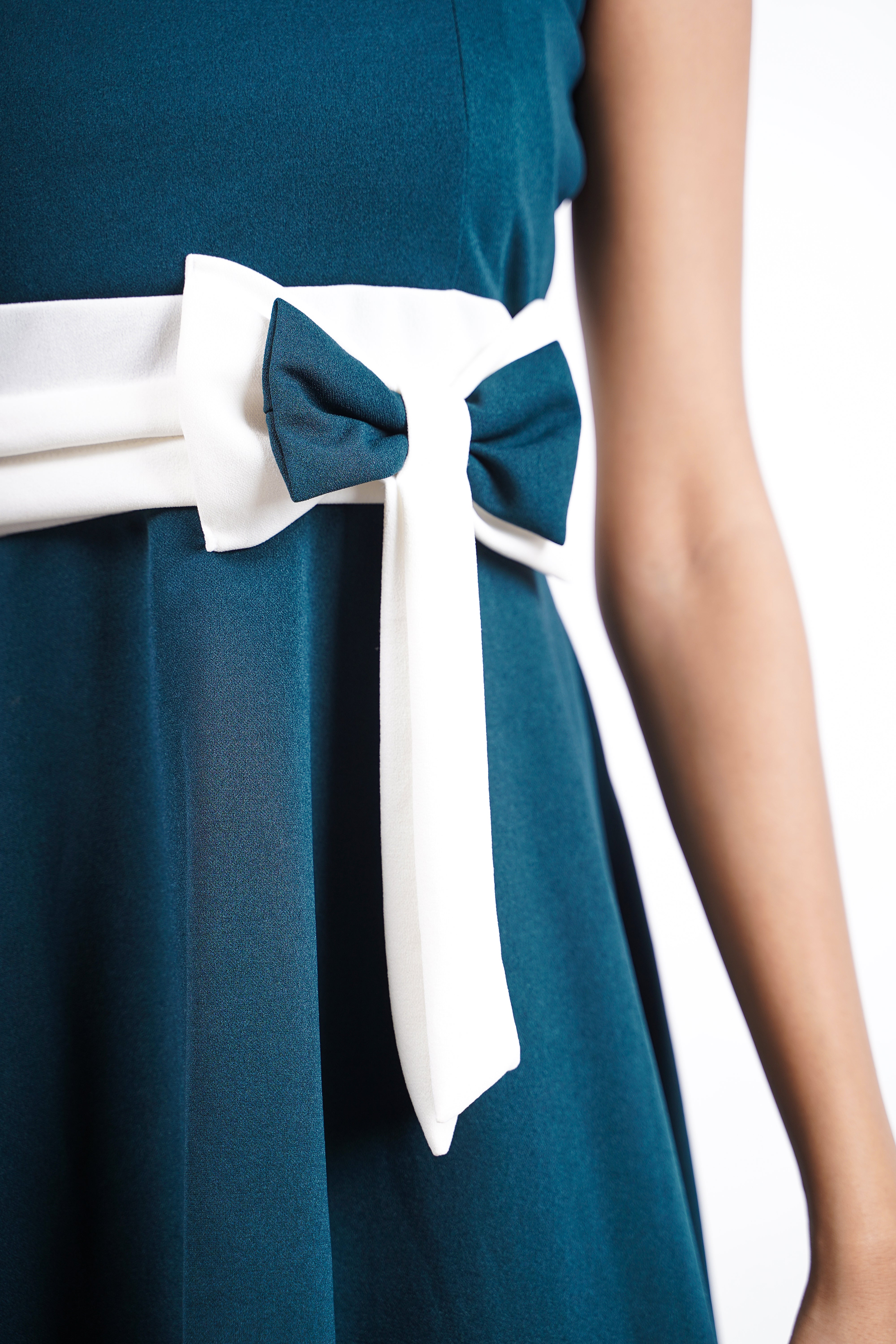 SCARLET CHARM BELTED MINI DRESS