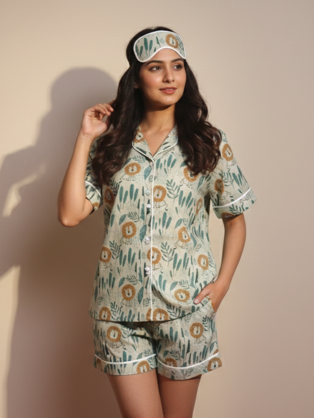 VIBRANT PRINTED SAVANNAH SAGE NIGHT DRESS