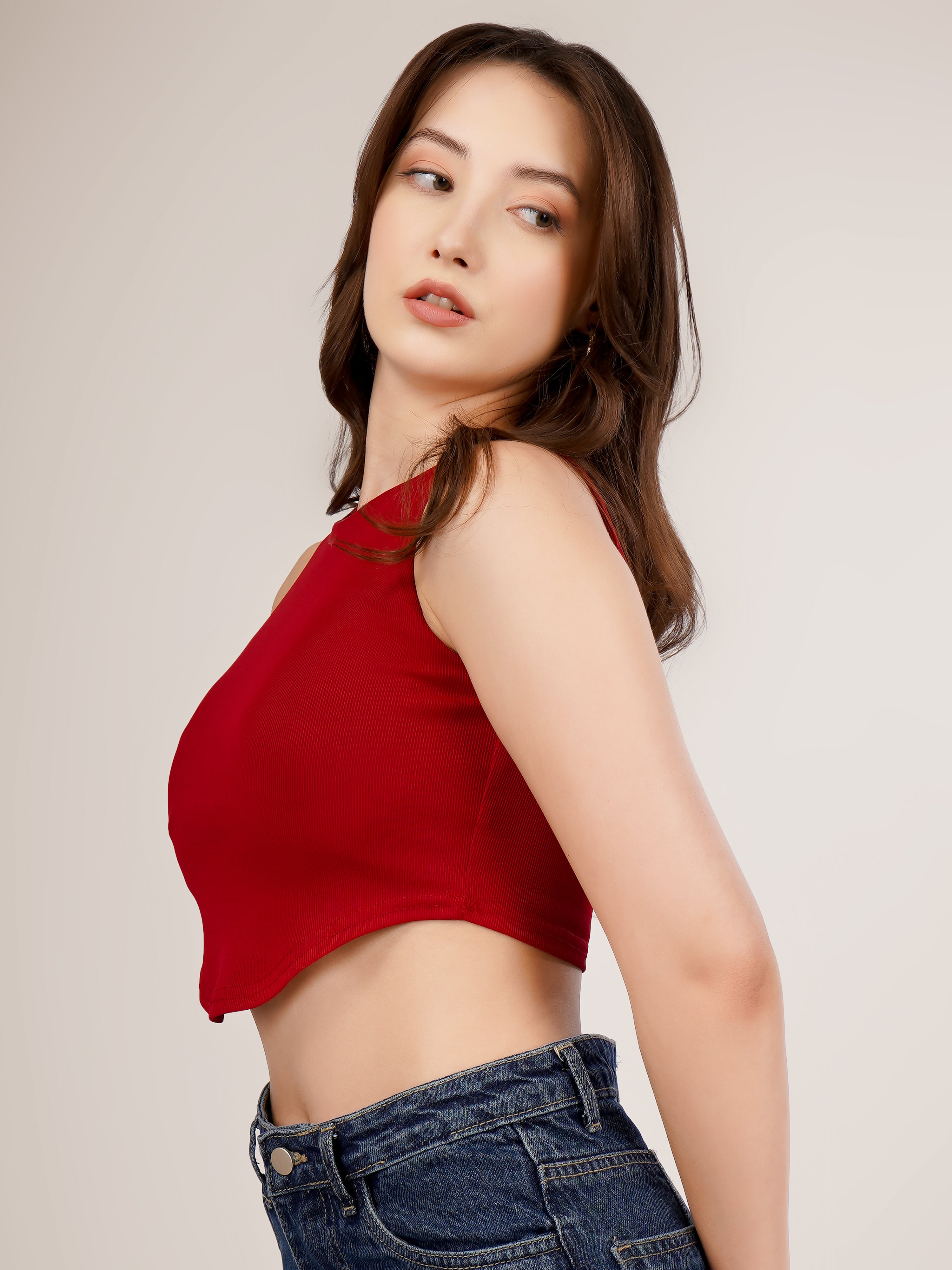 Arc-Hem Ribbed Crop TANK TOP