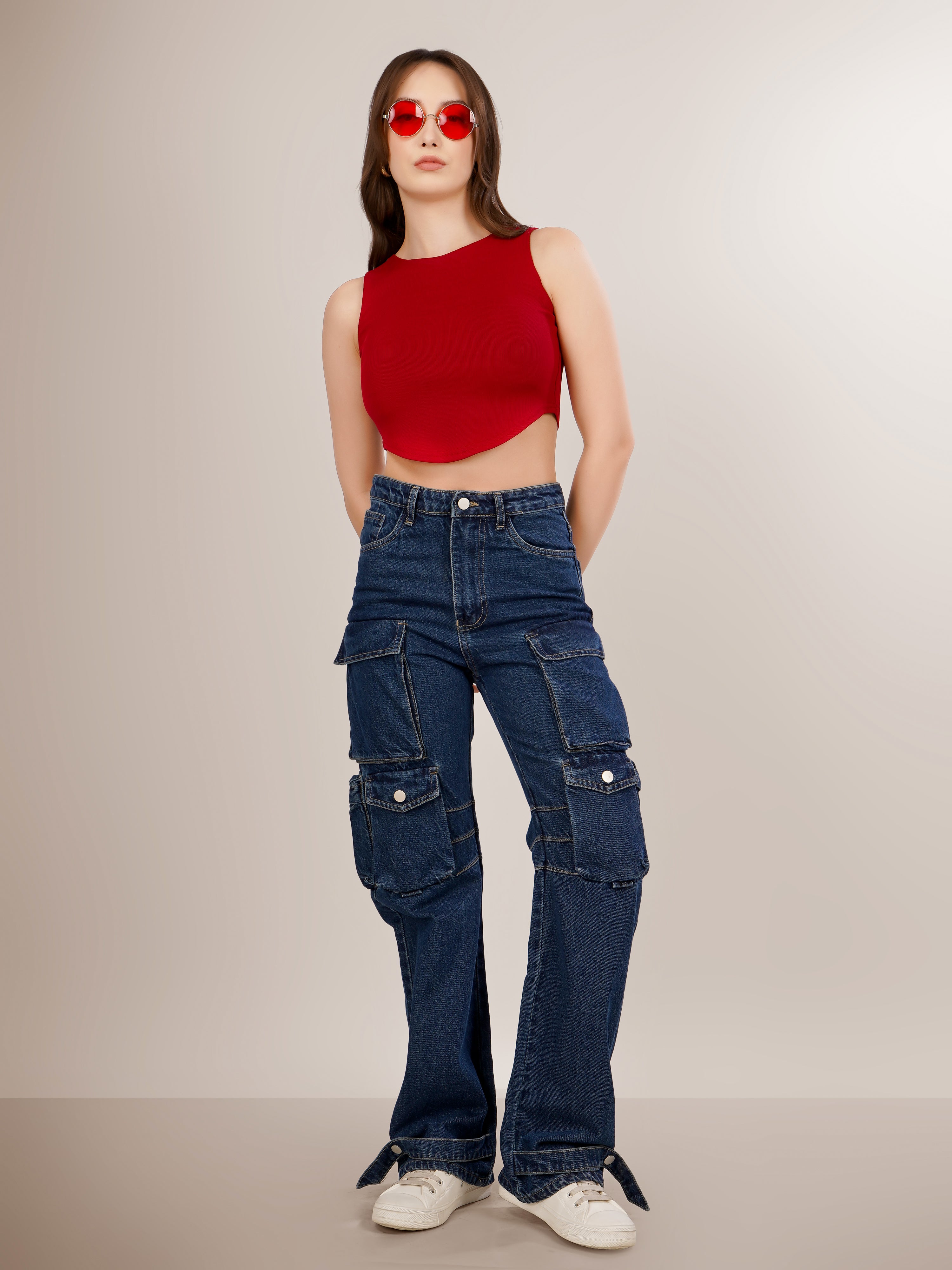 Arc-Hem Ribbed Crop TANK TOP