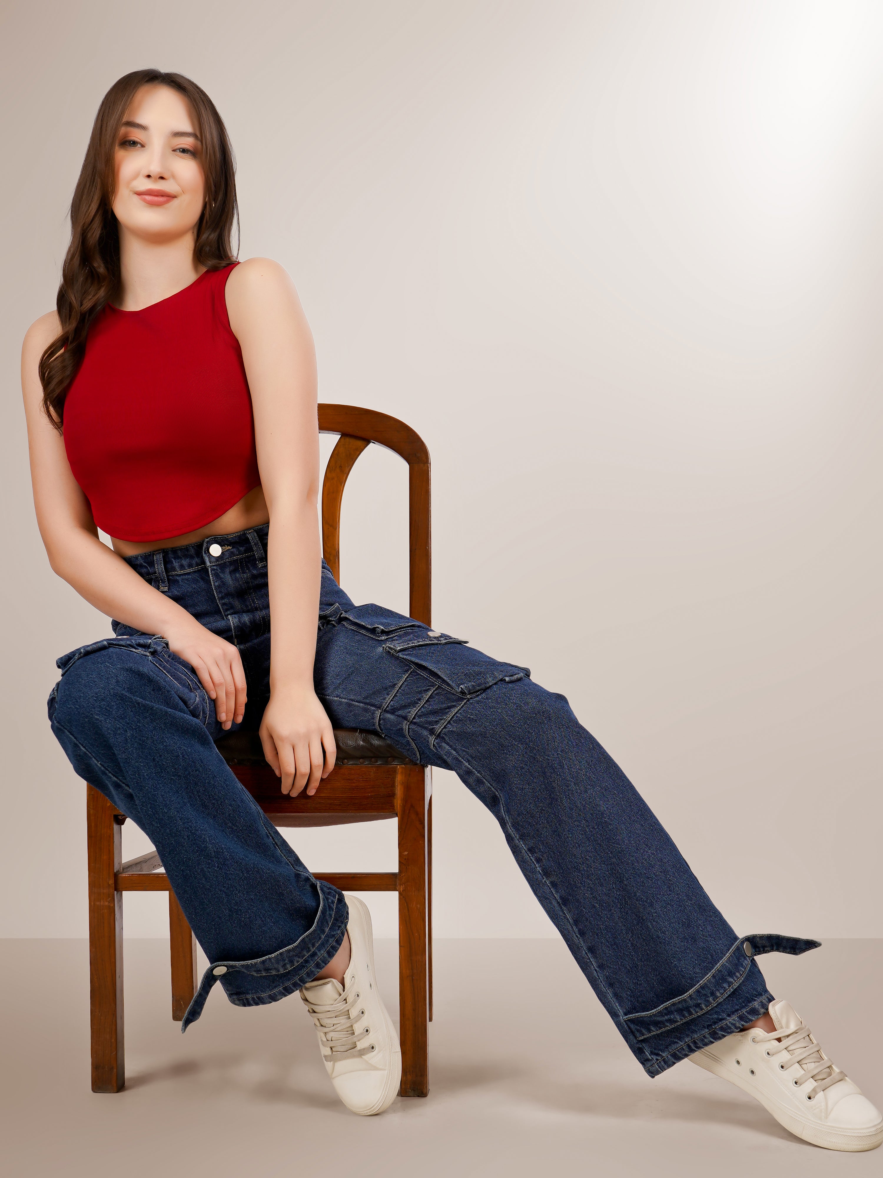 Arc-Hem Ribbed Crop TANK TOP