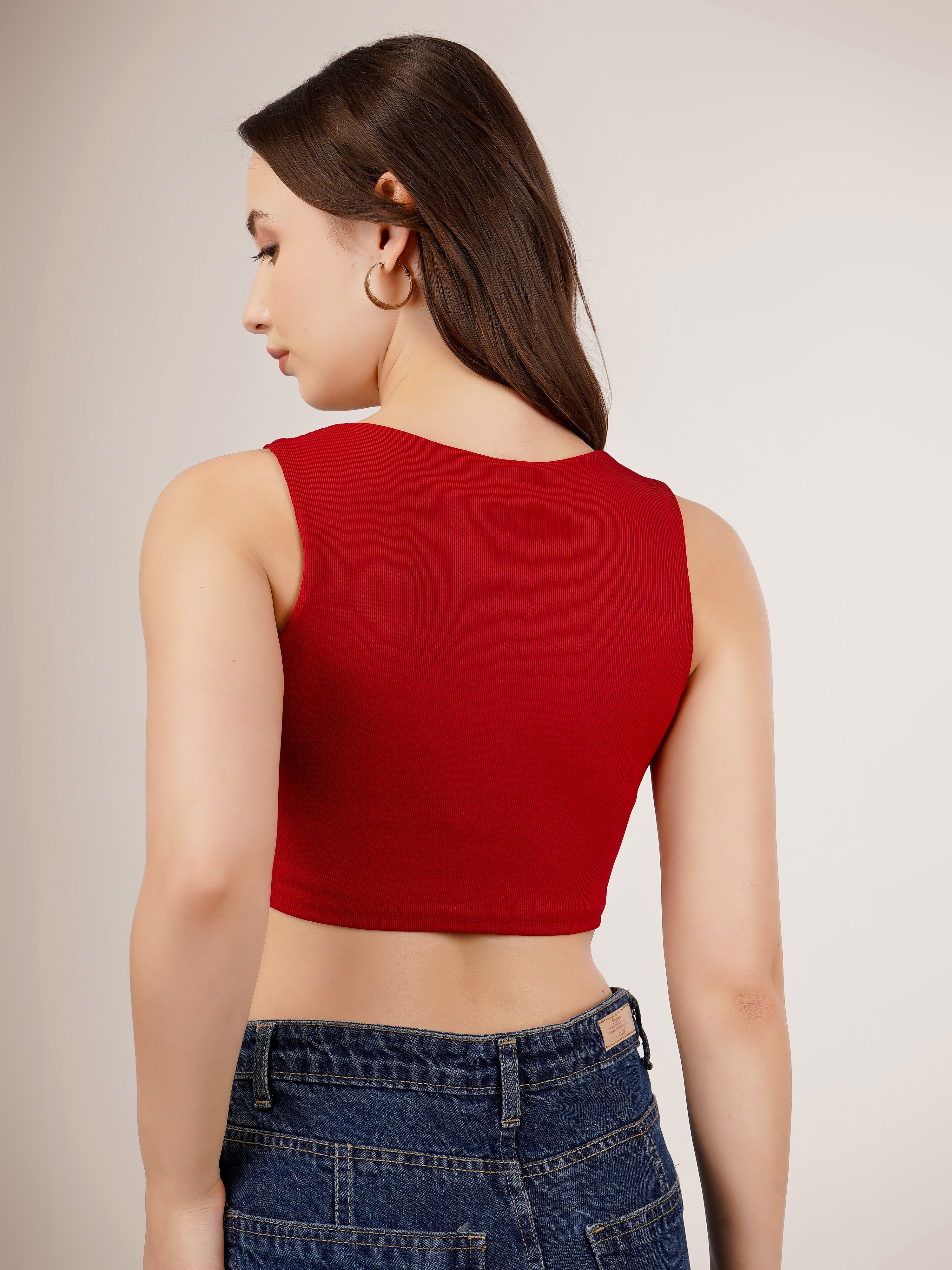 Arc-Hem Ribbed Crop TANK TOP