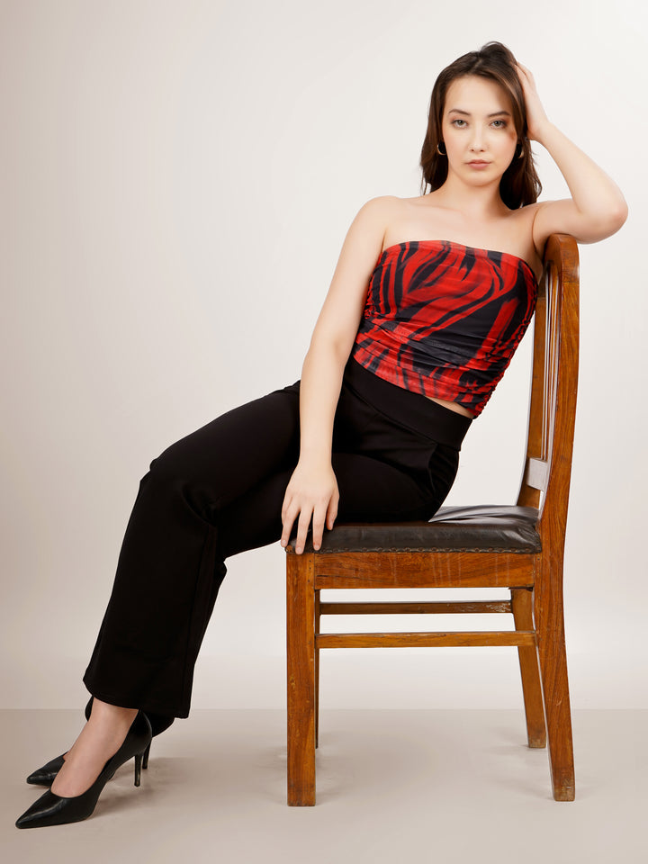 PRINTED TUBE CROPPED TOP