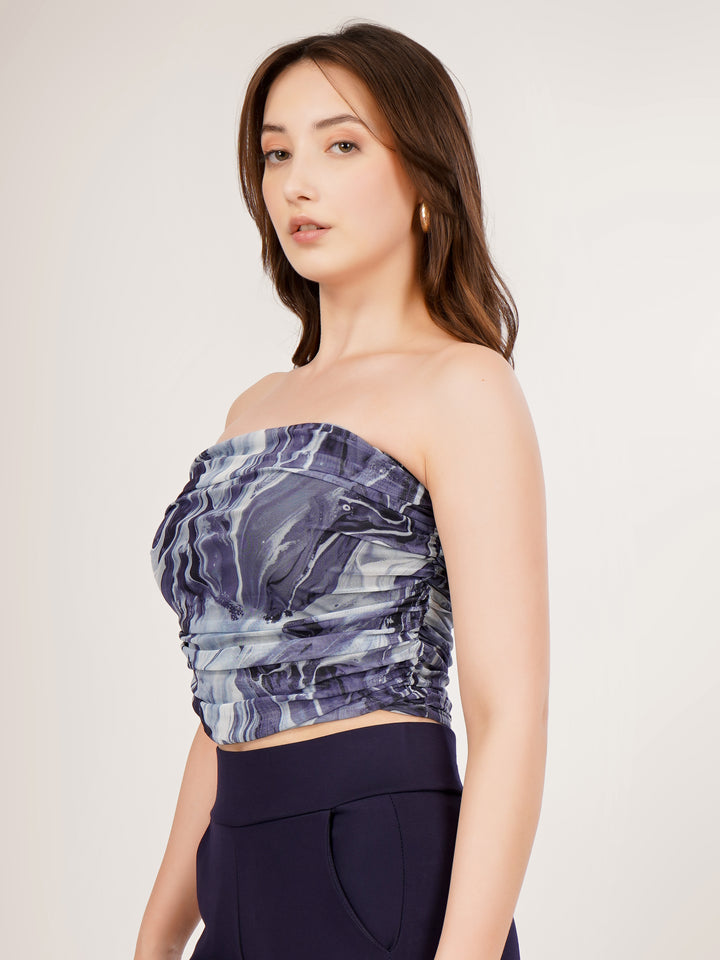PRINTED TUBE CROPPED TOP