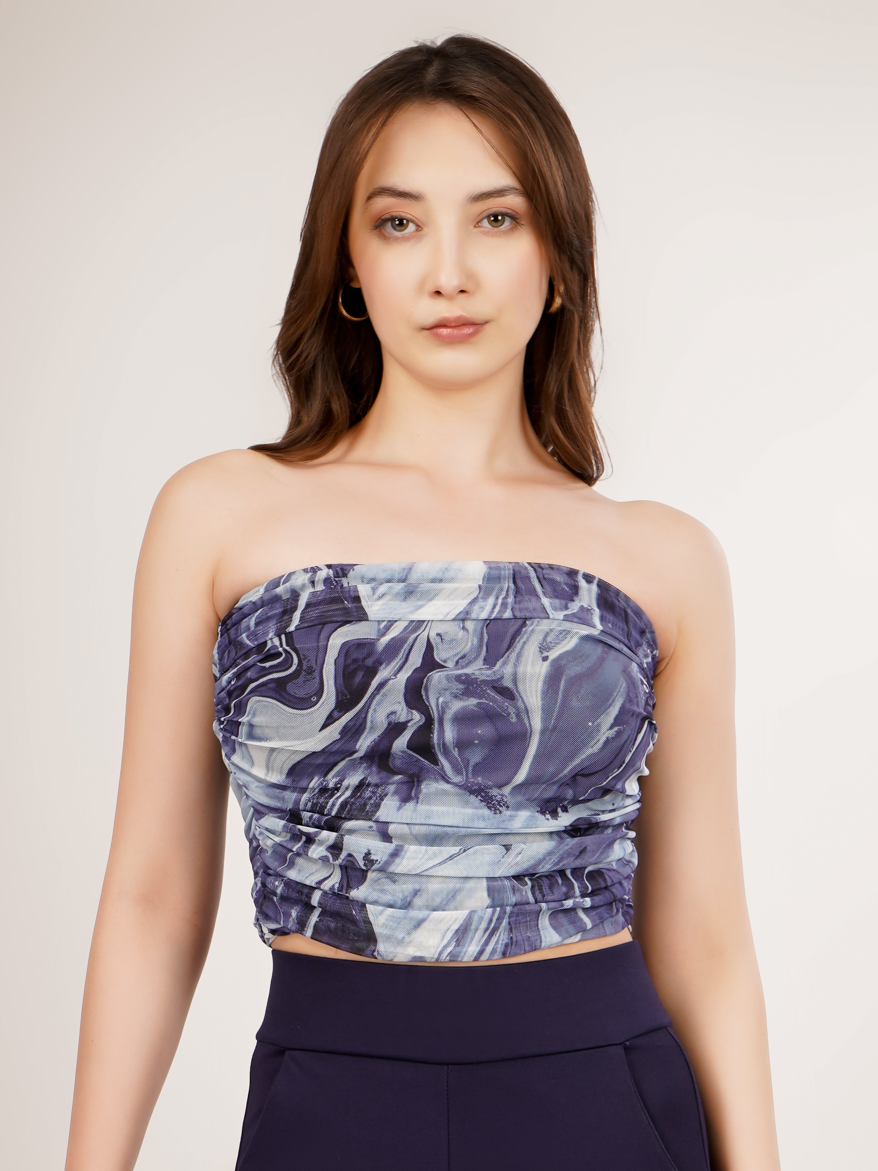 PRINTED TUBE CROPPED TOP