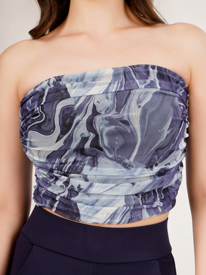 PRINTED TUBE CROPPED TOP