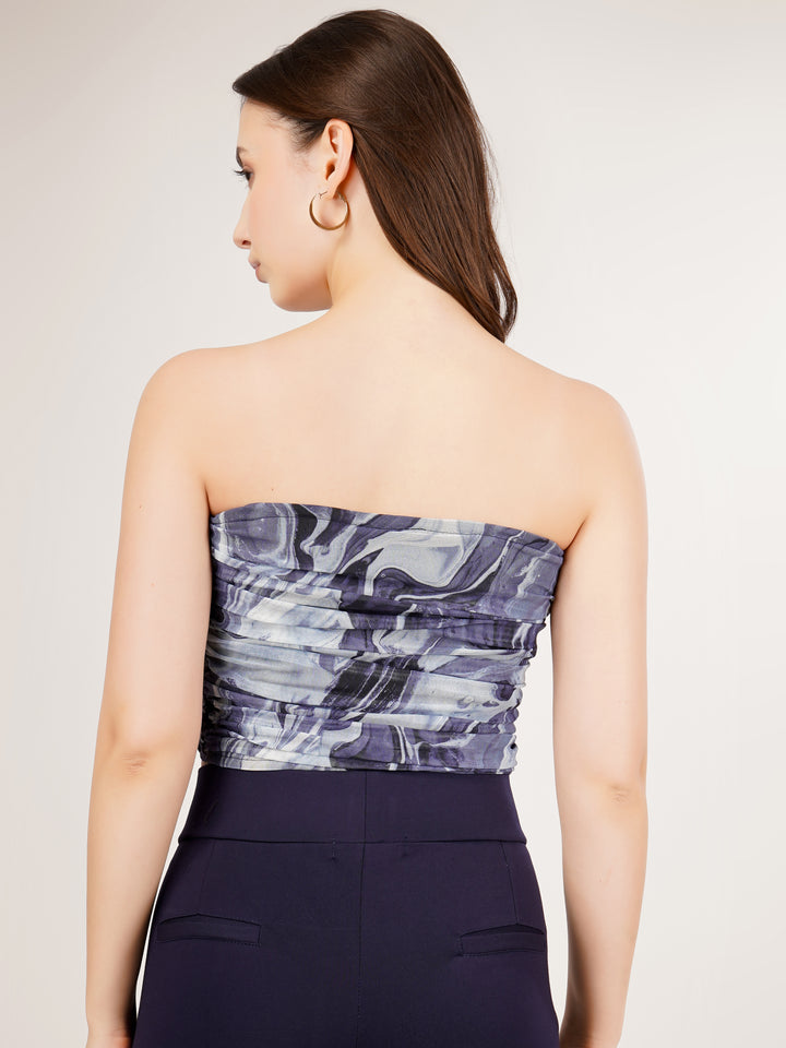 PRINTED TUBE CROPPED TOP