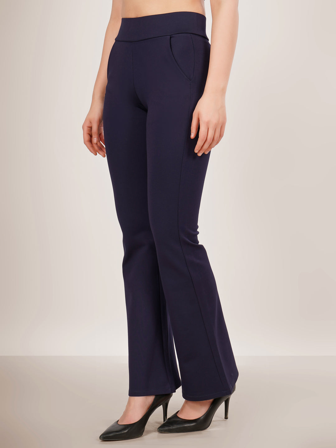 URBAN CONTOUR BELL BOTTOM HIGH WAIST NAVY BLUE TROUSER