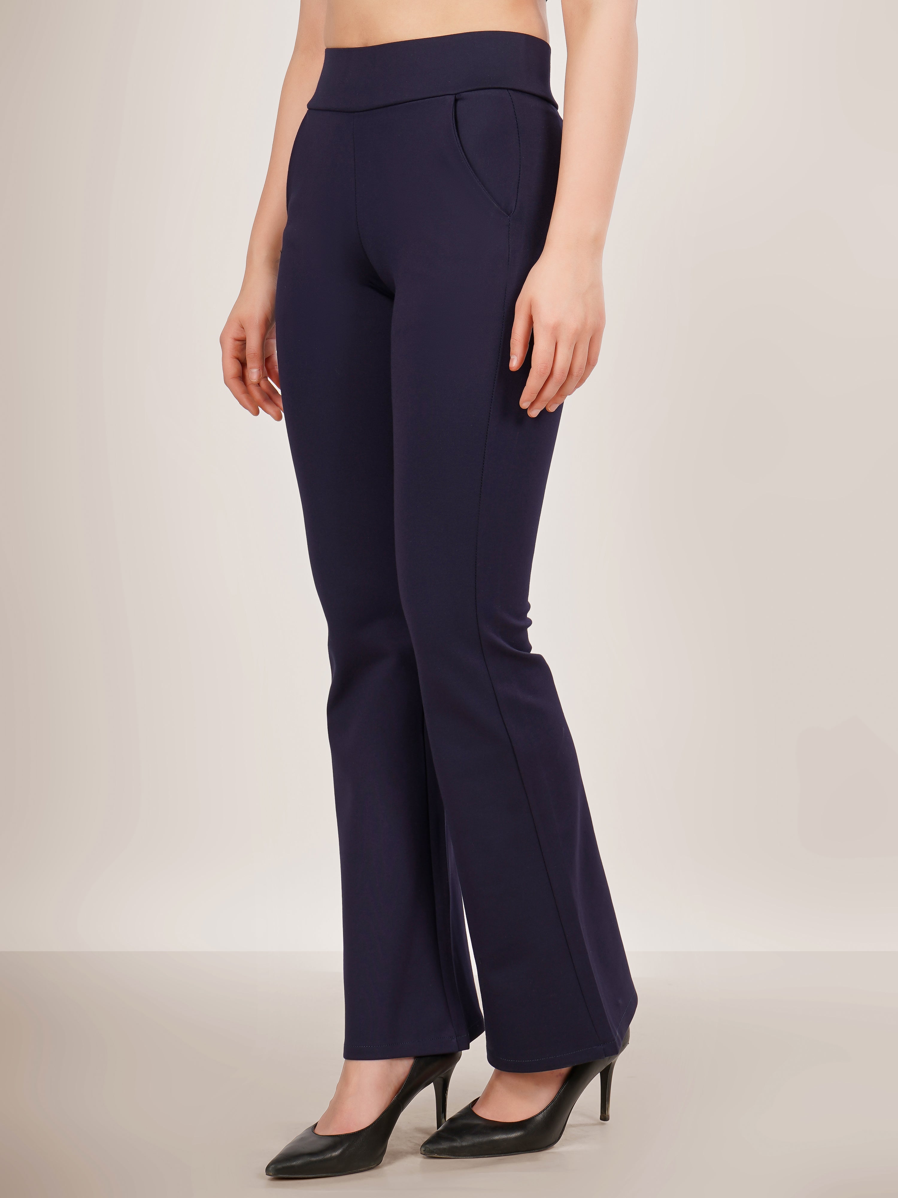 URBAN CONTOUR BELL BOTTOM HIGH WAIST NAVY BLUE JEGGING