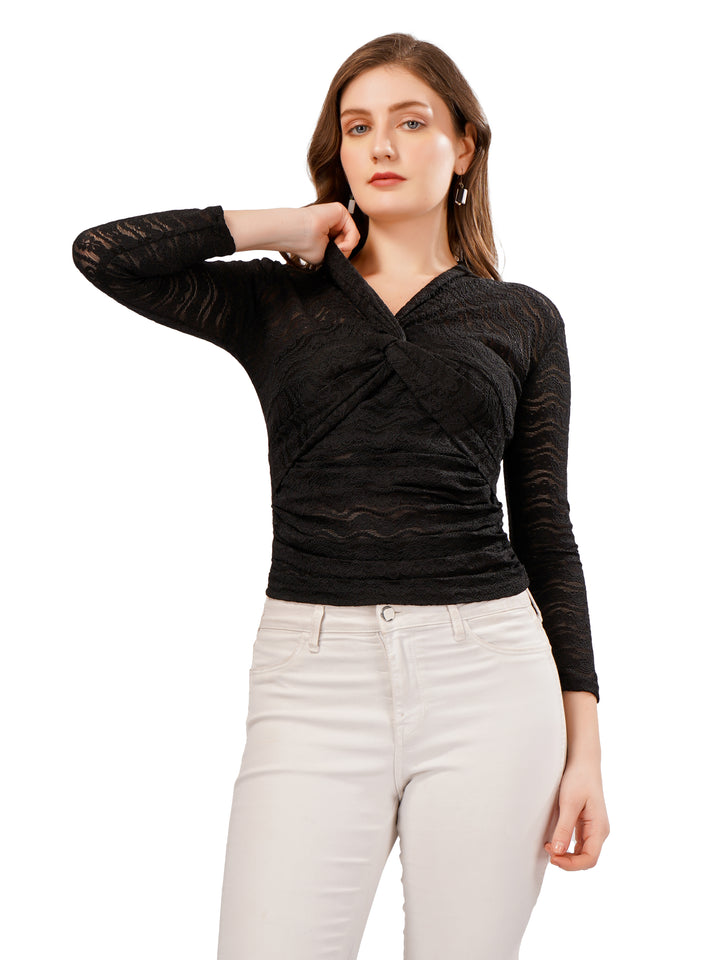 CROCHET KNOT WRAPPED TOP