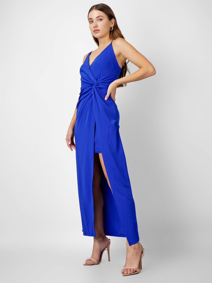 KNOTTED WAIST MAXI DRESS
