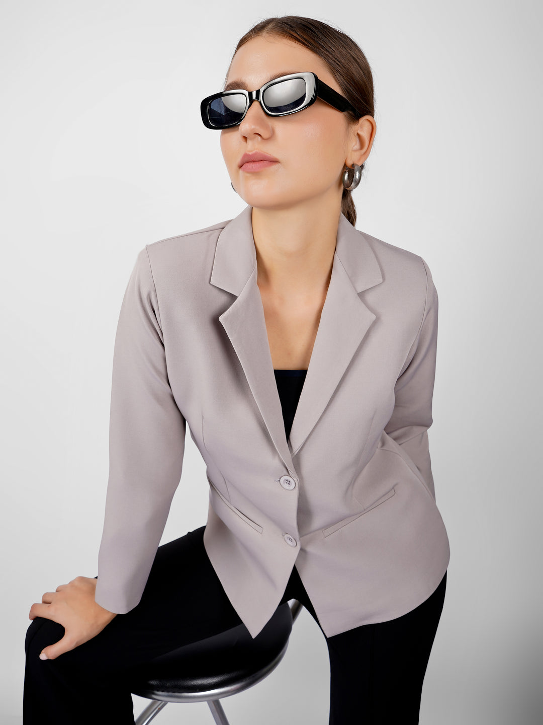 CLASSIC SINGLE BREASTED GREY BLAZER