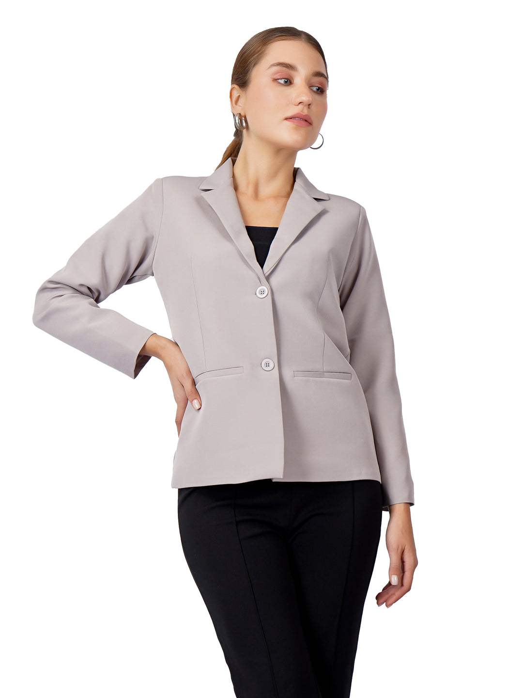 CLASSIC SINGLE BREASTED GREY BLAZER