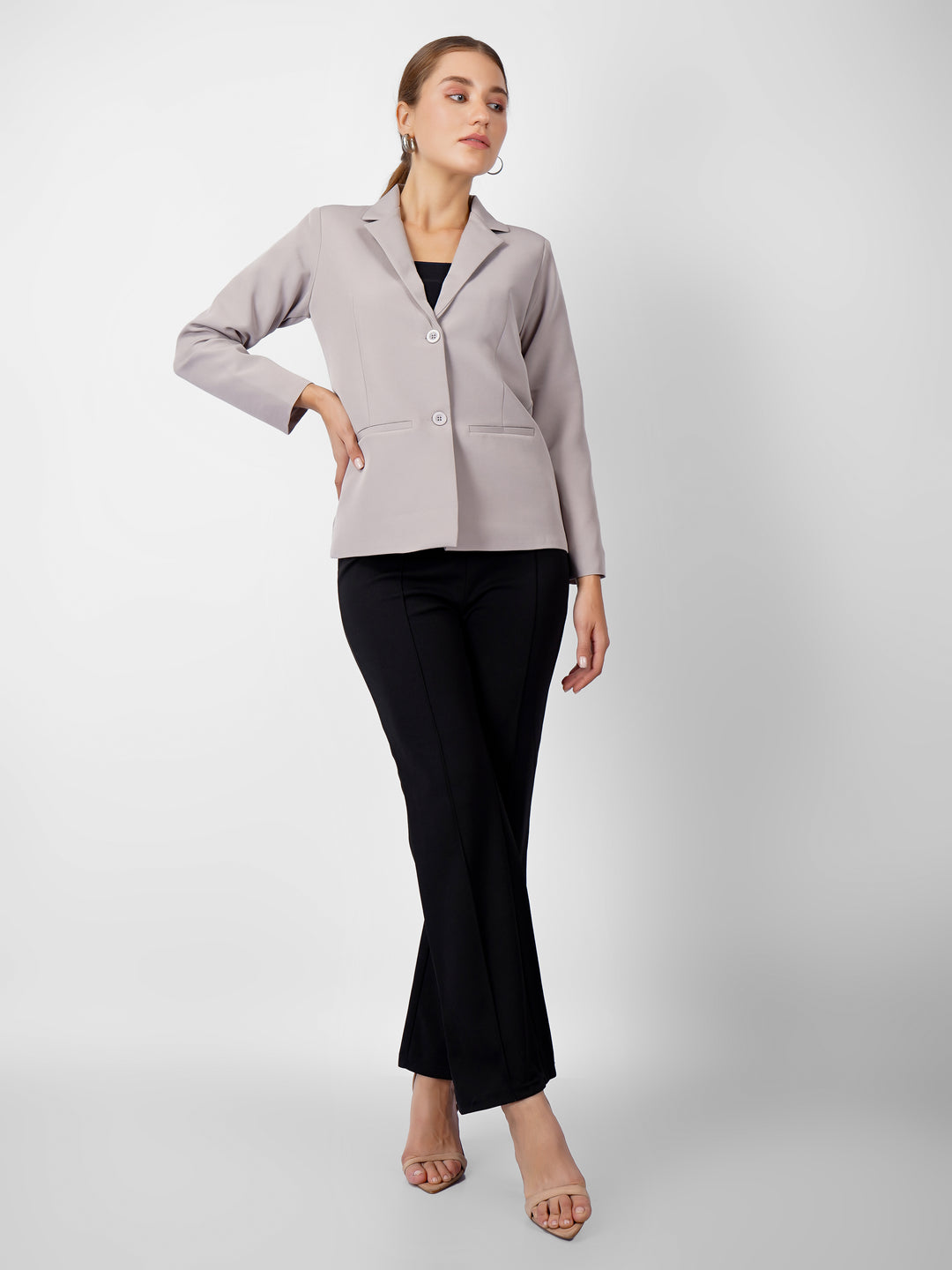 CLASSIC SINGLE BREASTED GREY BLAZER