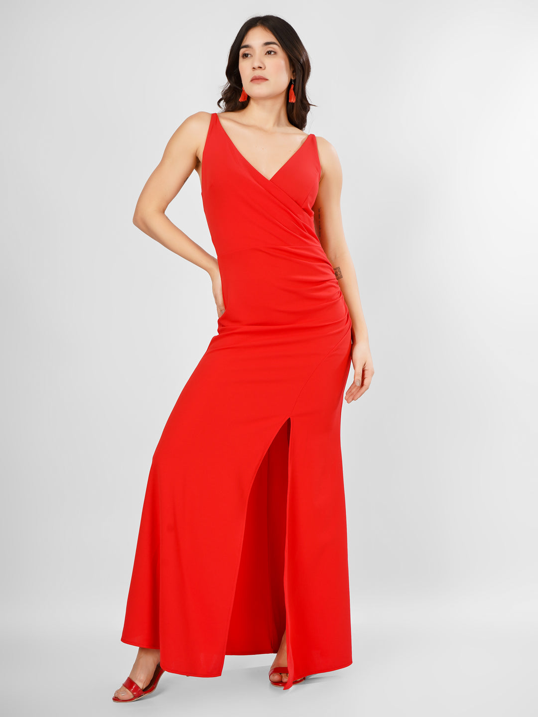 OVERLAP SLITSTYLE MAXI DRESS