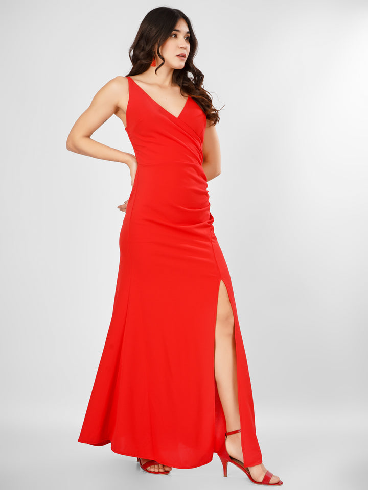 OVERLAP SLITSTYLE MAXI DRESS