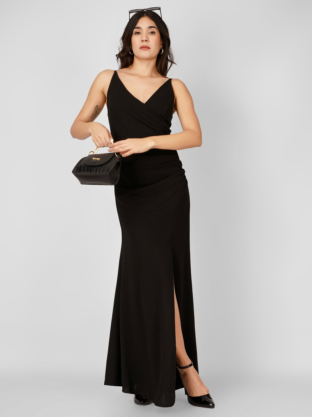 OVERLAP SLITSTYLE MAXI DRESS
