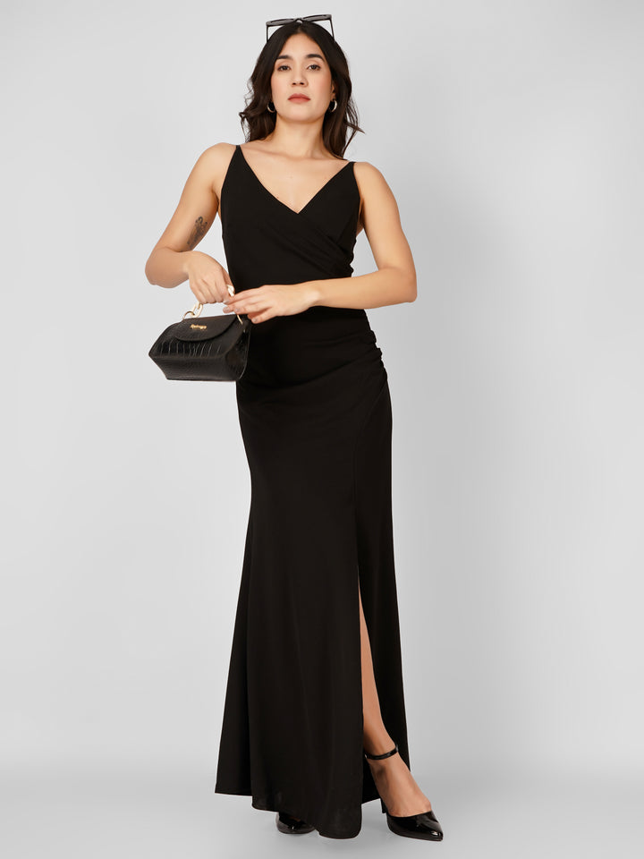 OVERLAP SLITSTYLE MAXI DRESS