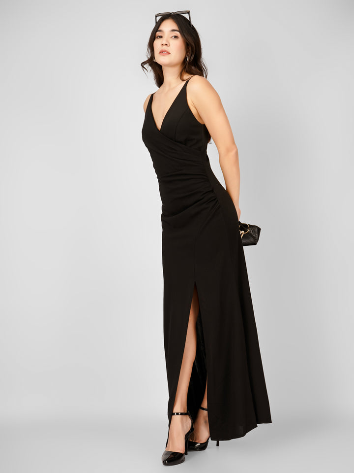 OVERLAP SLITSTYLE MAXI DRESS