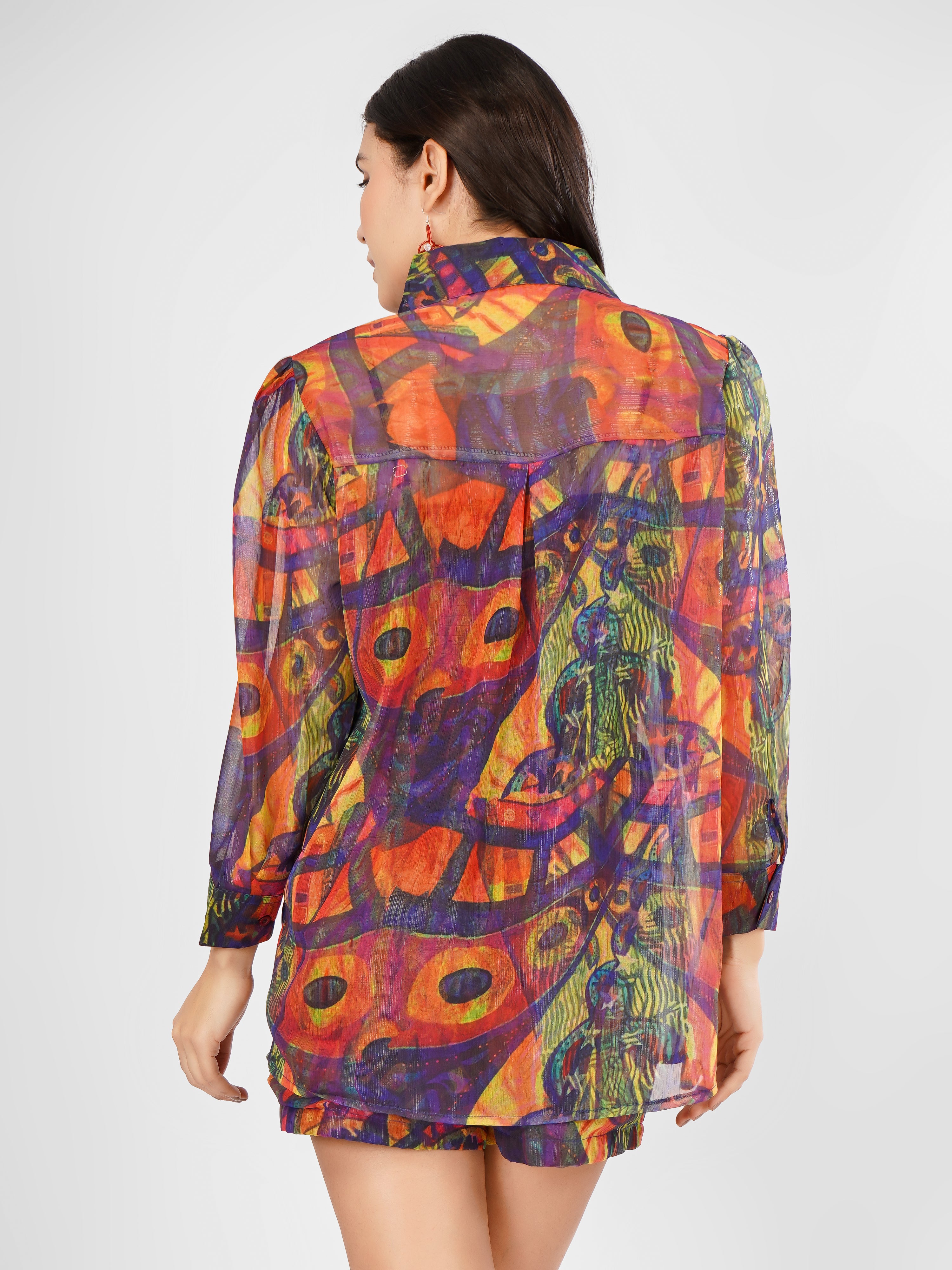 GEORGETTE PRINTED SHORT JUMPSUIT