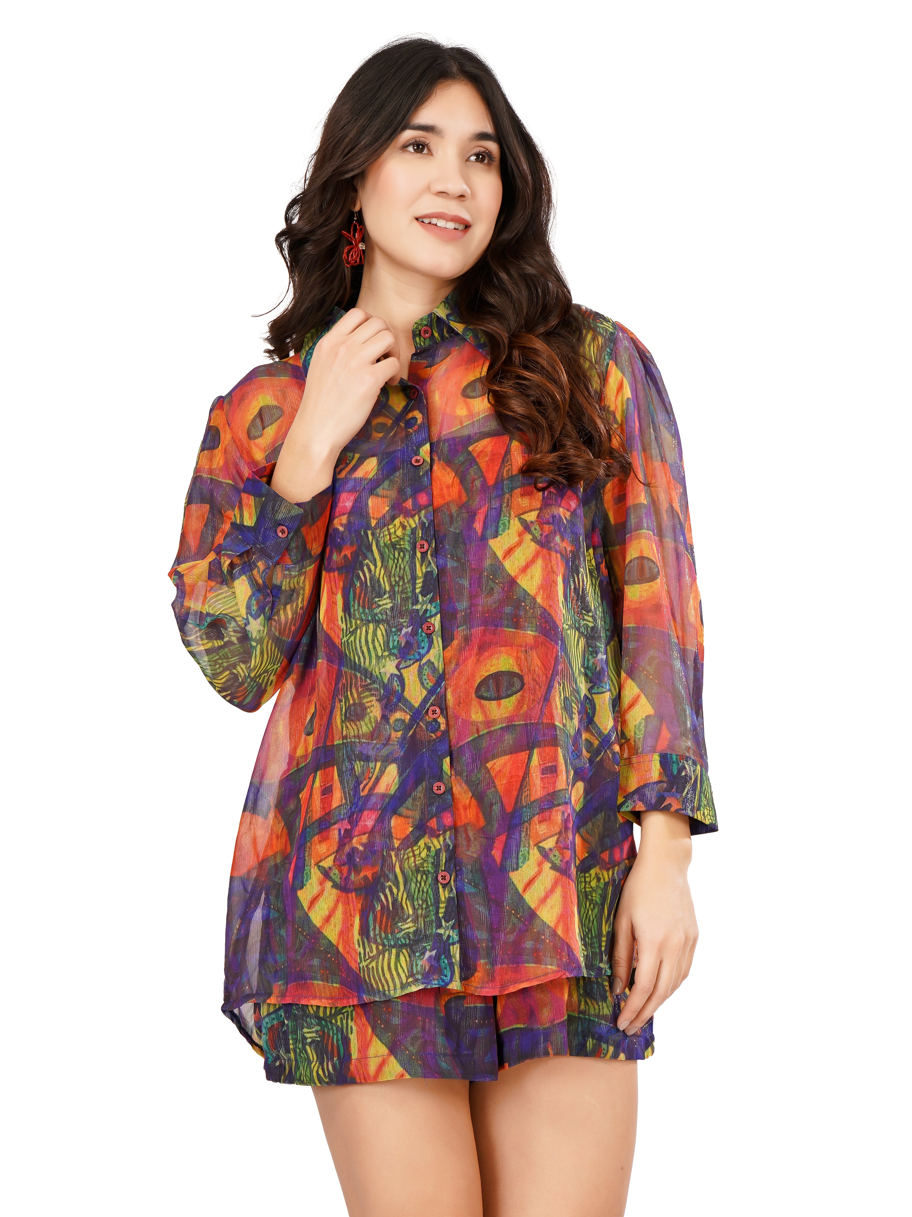 GEORGETTE PRINTED SHORT JUMPSUIT