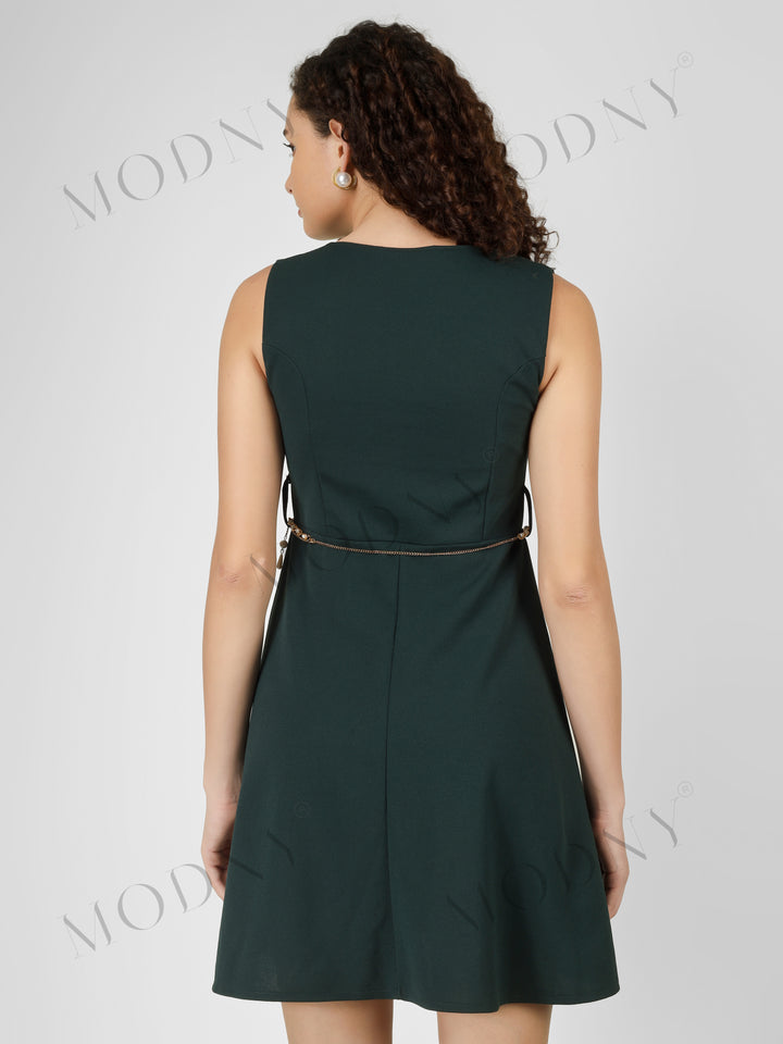 PEARL BELTED MINI DRESS