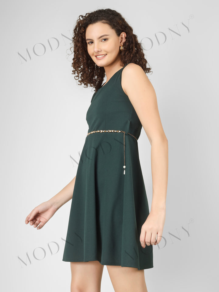 PEARL BELTED MINI DRESS