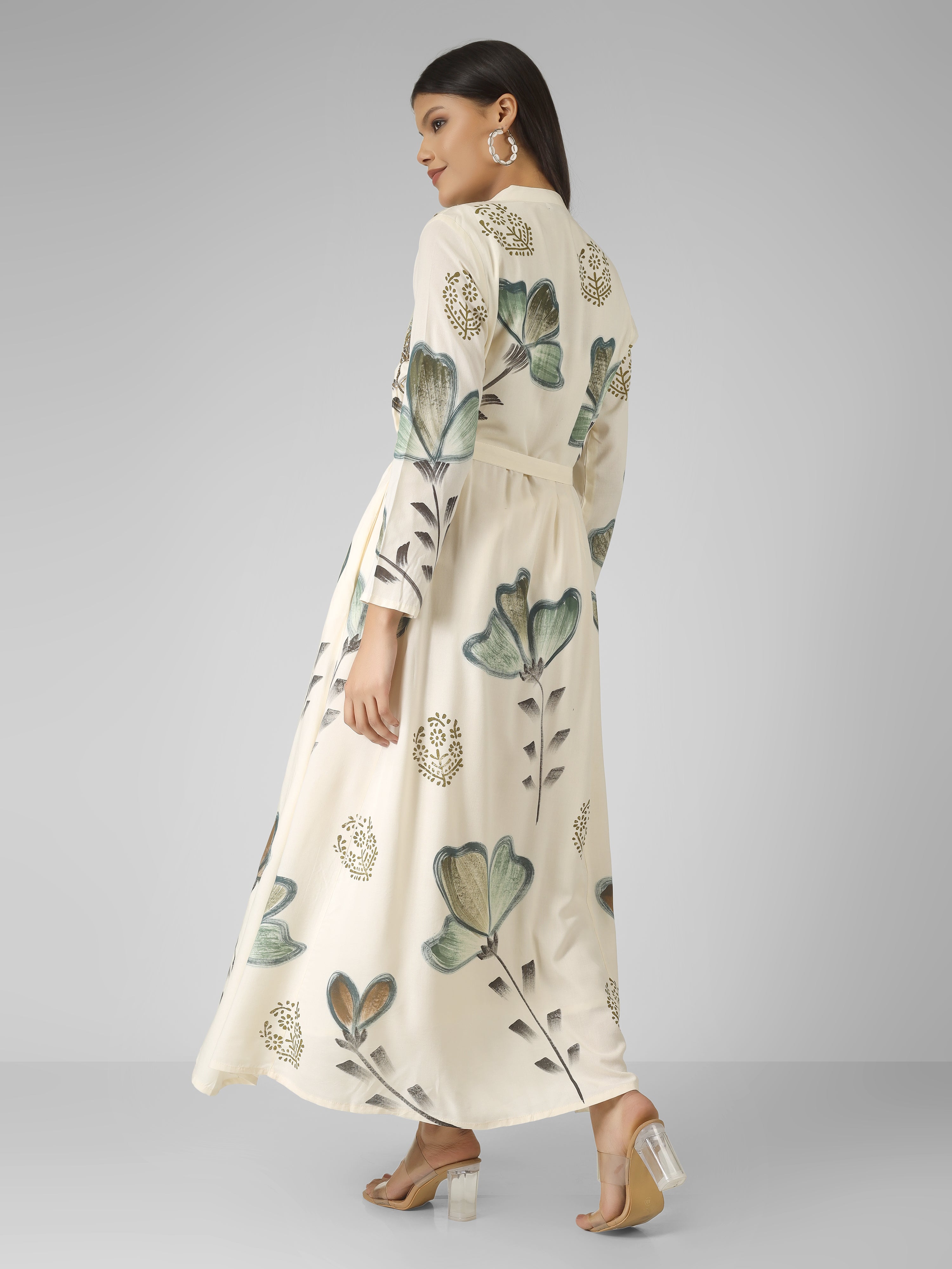 EMBELLISHED FLORAL MAXI DRESS