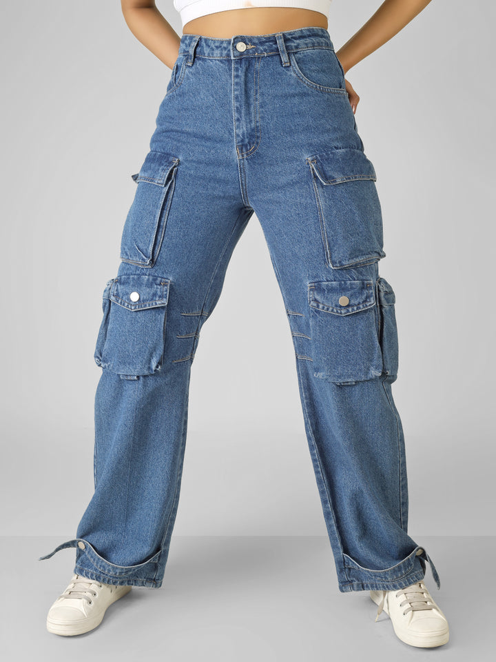 APEX UTILITY 8-POCKET DENIM CARGO PANTS