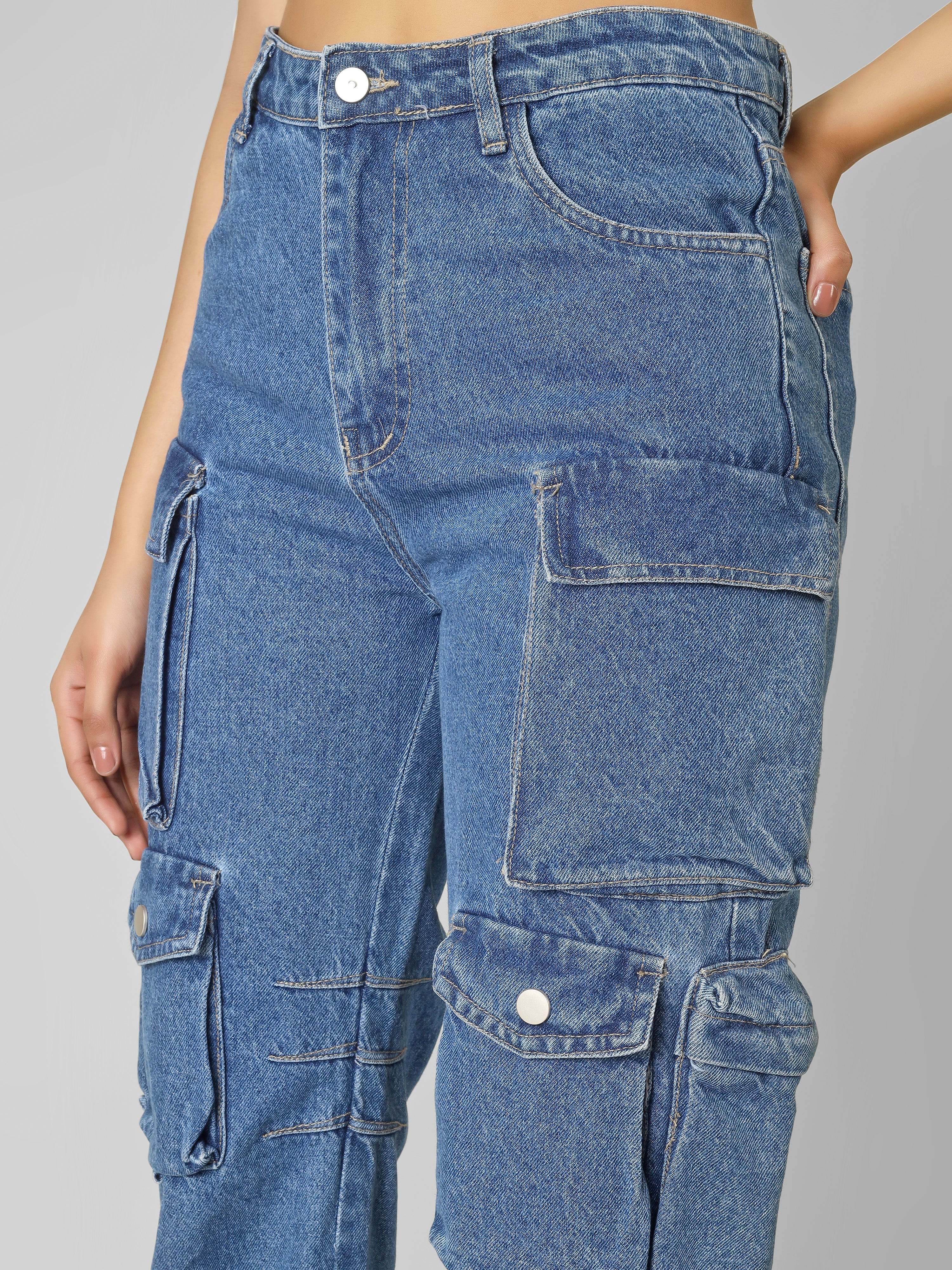 APEX UTILITY 8-POCKET DENIM CARGO PANTS