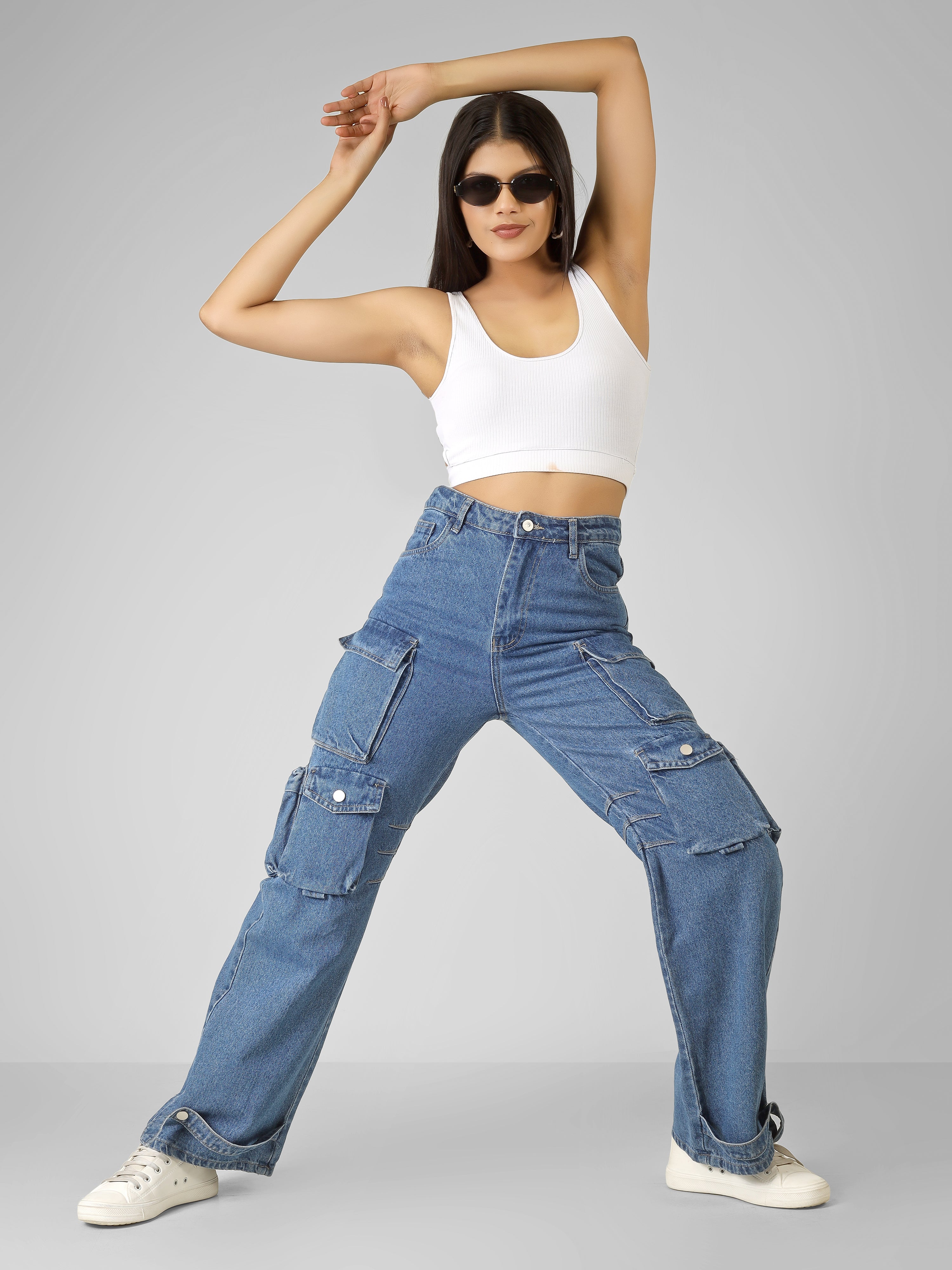 APEX UTILITY 8-POCKET DENIM CARGO PANTS