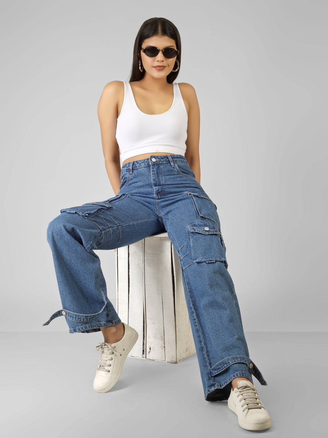 APEX UTILITY 8-POCKET DENIM CARGO PANTS