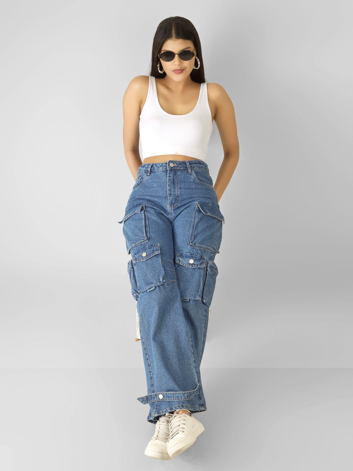 APEX UTILITY 8-POCKET DENIM CARGO PANTS