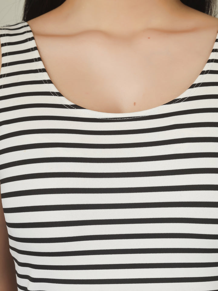 VIBRANT STRIPES MIDI DRESS