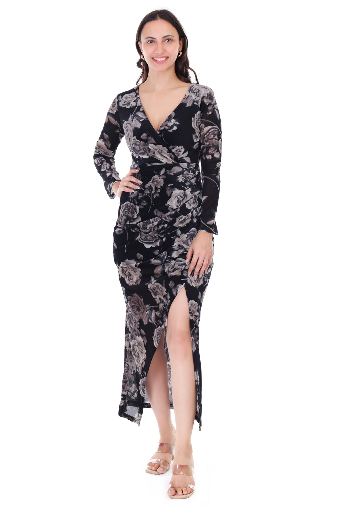 FLOWER PRINTED MAXI DRESS