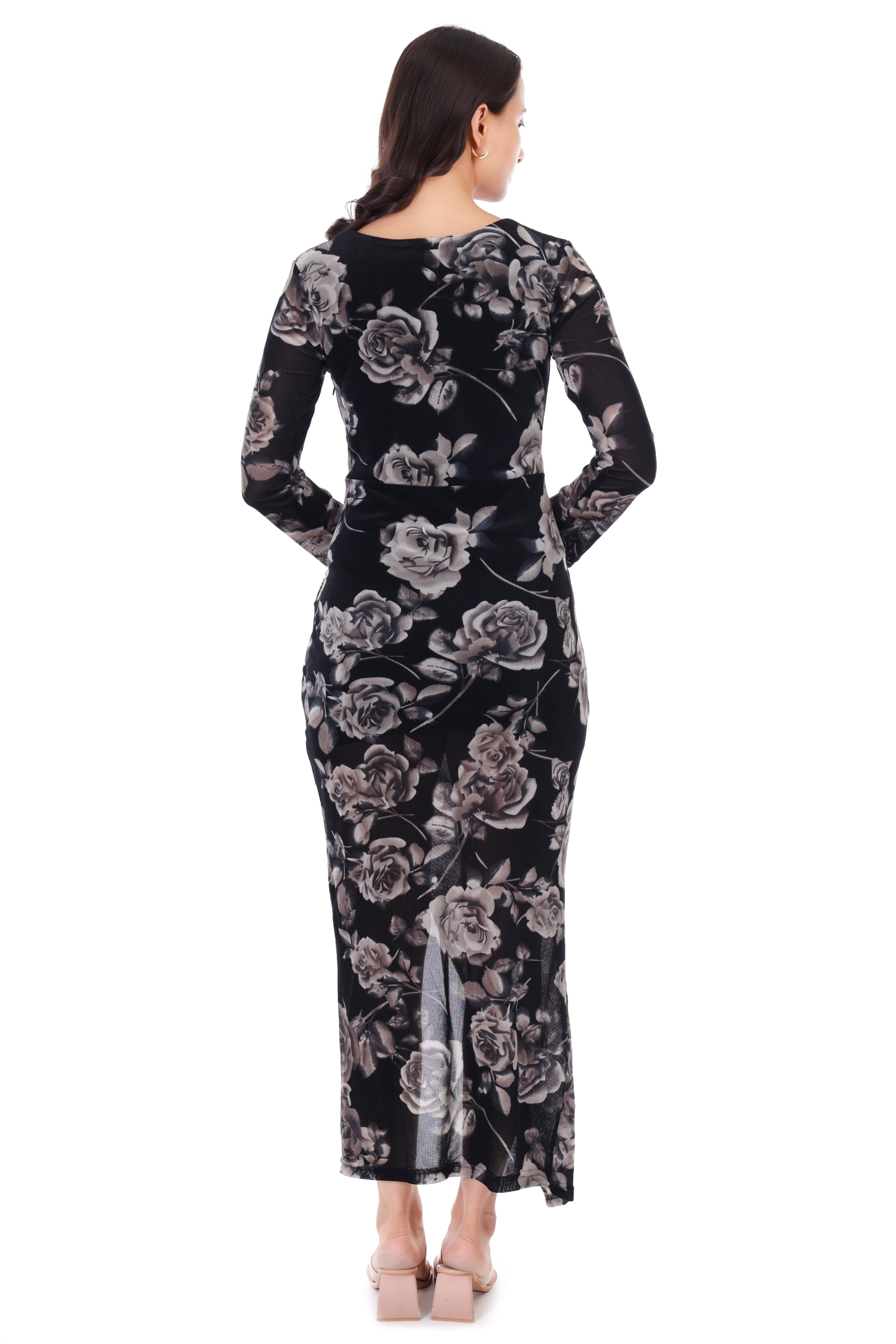 FLOWER PRINTED MAXI DRESS