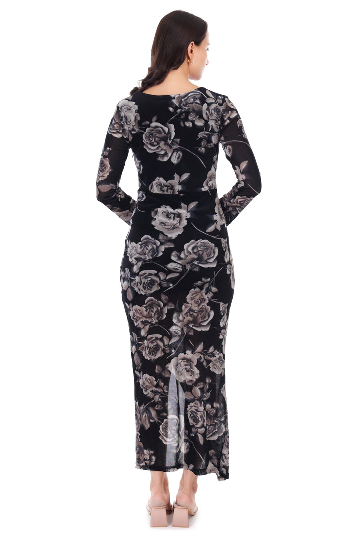 FLOWER PRINTED MAXI DRESS