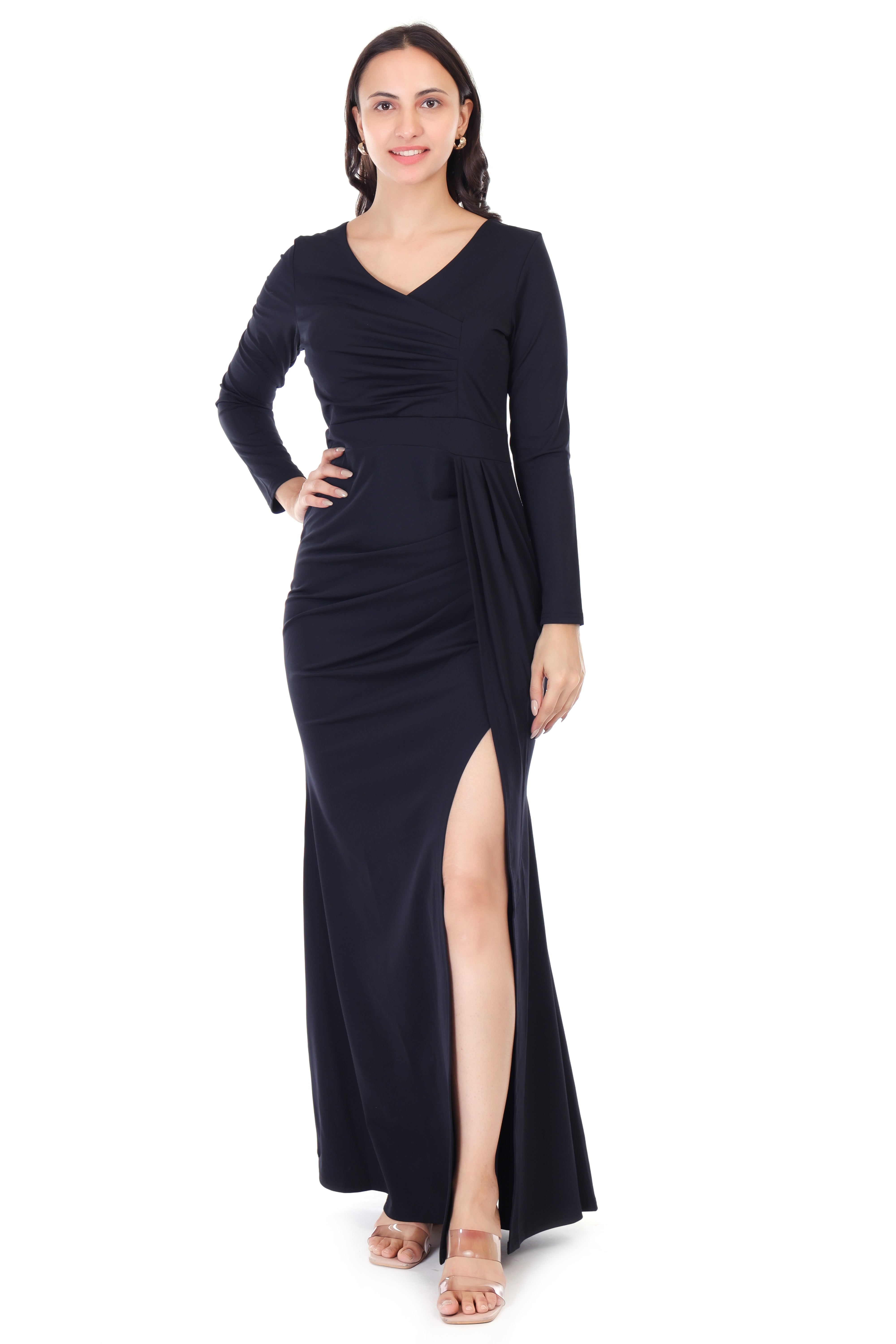 FRONT SLIT CLASSY MAXI DRESS