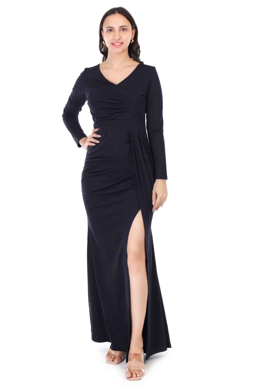 FRONT SLIT CLASSY MAXI DRESS
