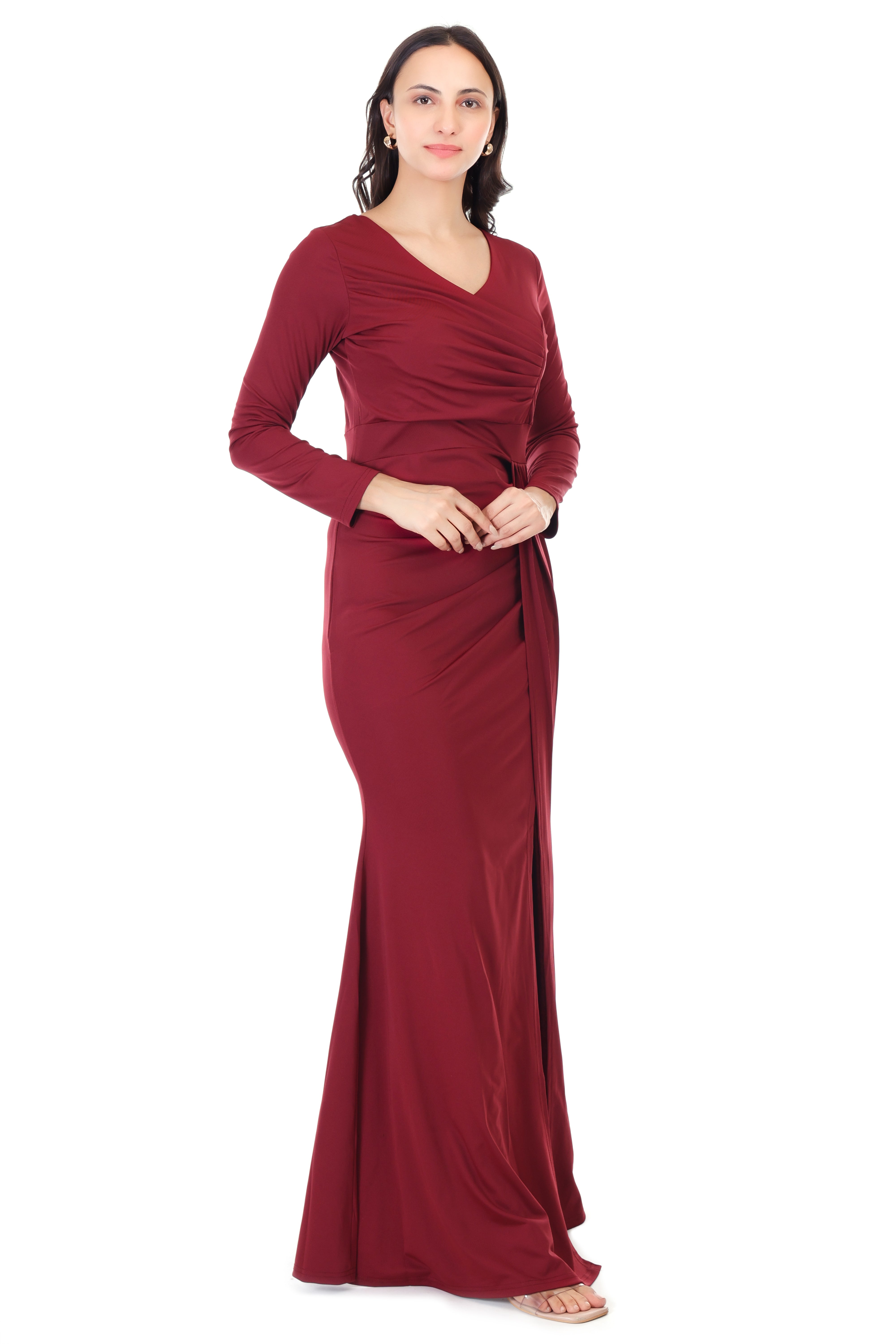 FRONT SLIT CLASSY MAXI DRESS