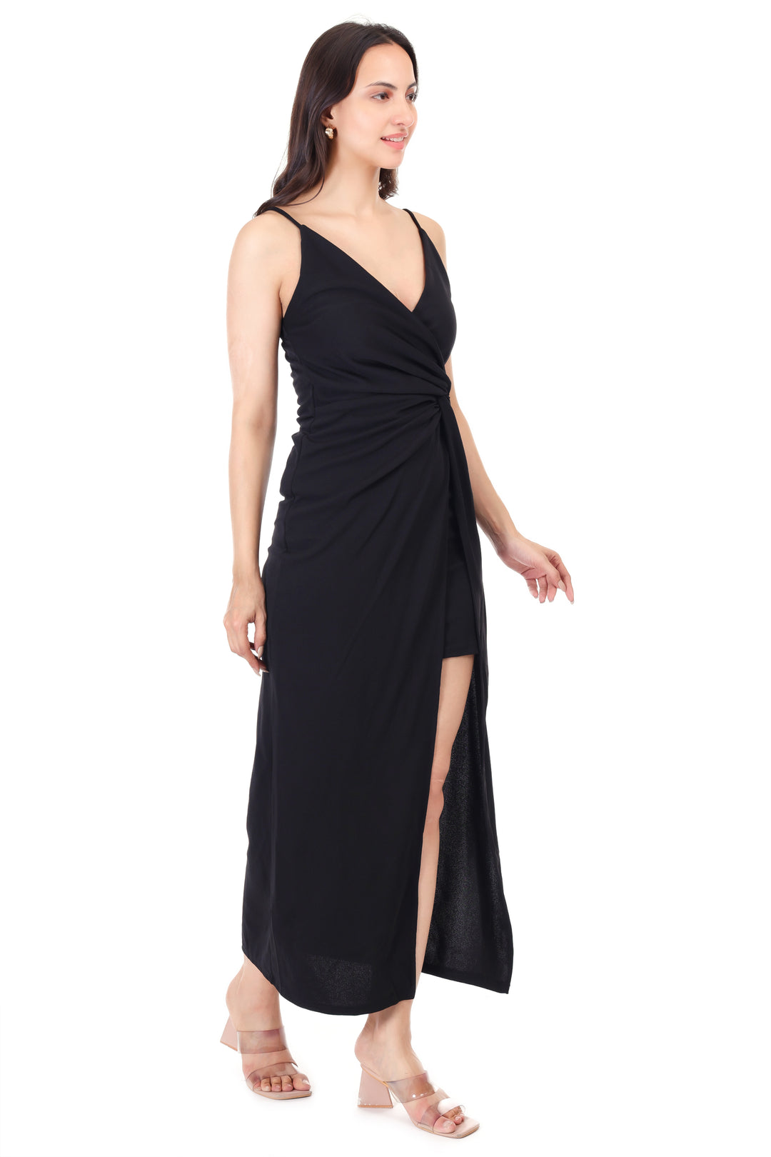 KNOTTED WAIST MAXI DRESS